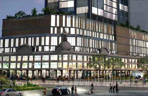 Phối cảnh tòa nhà thương xá Tax mới với 40 tầng. Ảnh: Satra.