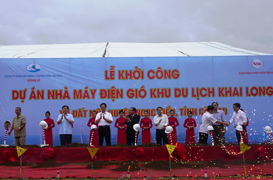 Khởi công dự án điện gió khu du lịch Khai Long, Cà Mau.