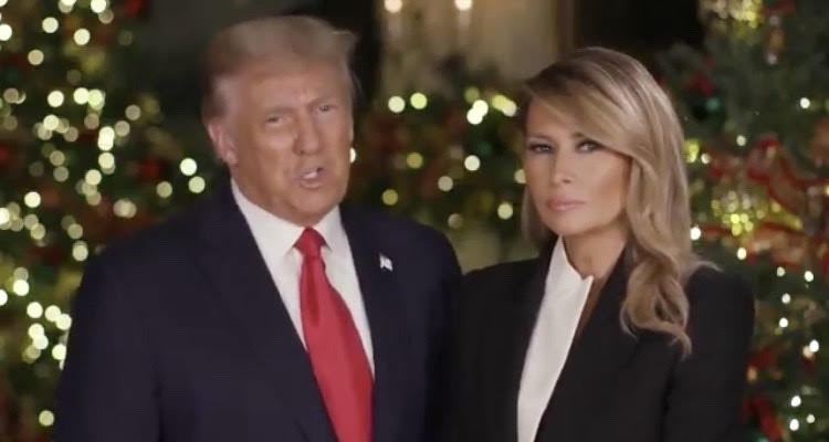Vợ chồng Tổng thống Mỹ Donald Trump trong video gửi thông điệp Giáng sinh
