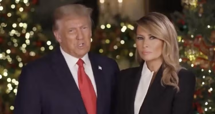 Vợ chồng Tổng thống Mỹ Donald Trump trong video gửi thông điệp Giáng sinh