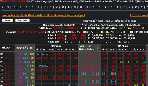 Thị trường chứng khoán tiếp tục lao dốc 