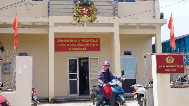 Trụ sở Công an phường Đức Thắng - nơi Thượng úy Biên công tác. Ảnh: Tuấn Nguyễn.