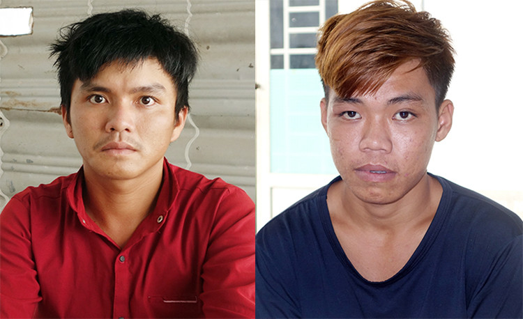 Sơn (trái) và Bảo tại cơ quan điều tra
