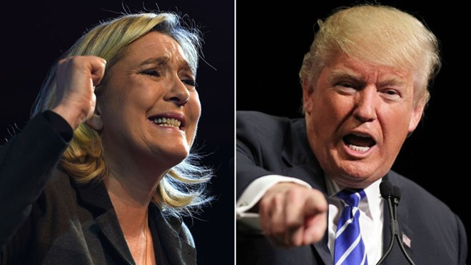Bà Marine Le Pen được cho là có phong cách giống ông Donald Trump. (Nguồn: BBC)