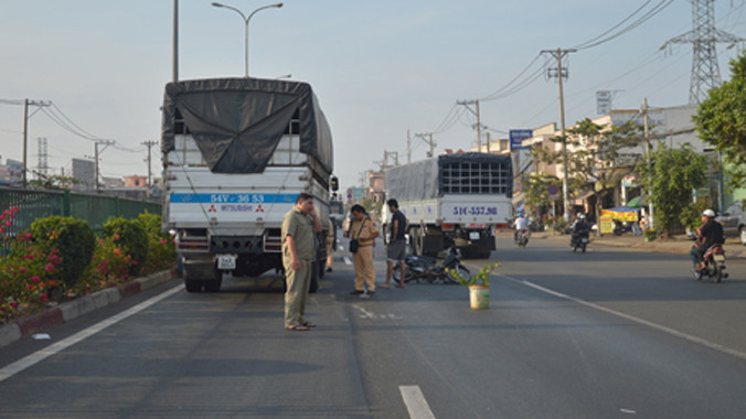 Hiện trường vụ tai nạn.