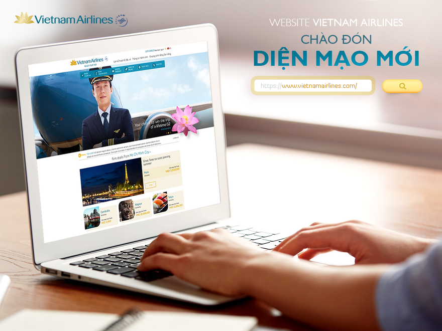 giao diện hiện đại của Web của VNA