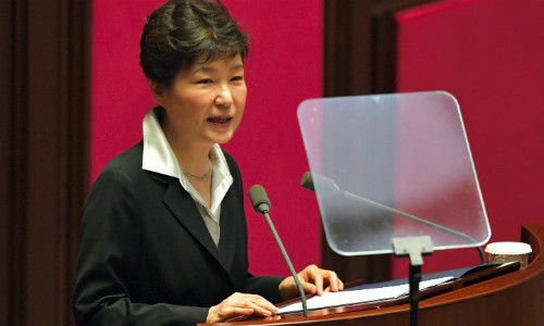 Tổng thống Hàn Quốc Park Geun-hye. Ảnh: AFP.
