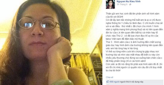 Tâm thư cô Kiều Vinh chia sẻ trên trang cá nhân