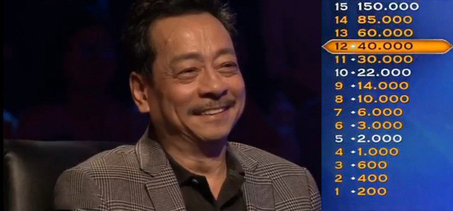 NSND Hoàng Dũng ẵm 40 triệu tại 'Ai là triệu phú'