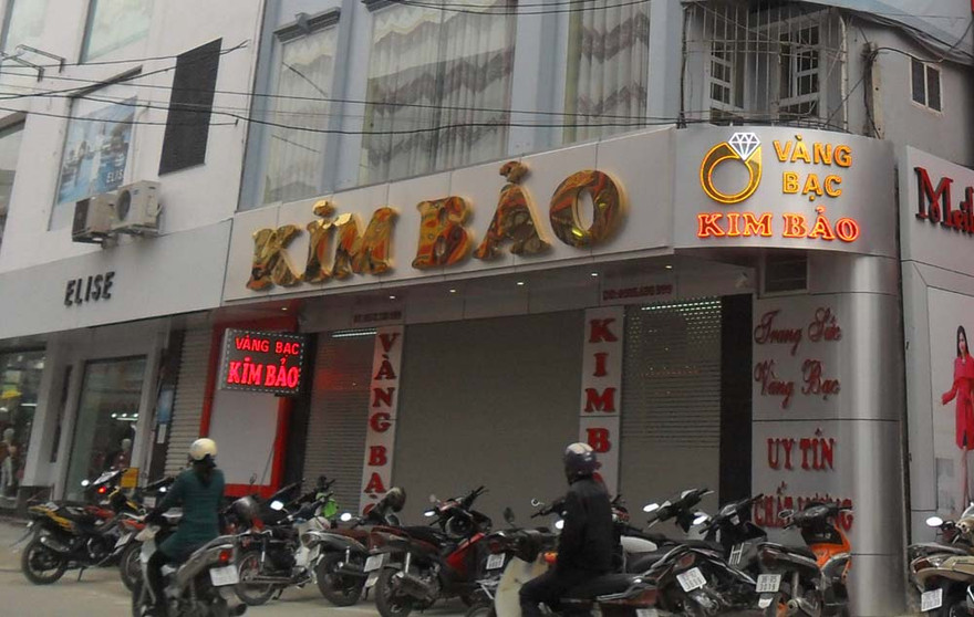Hiệu vàng Kim Bảo - nơi xảy ra vụ việc. Ảnh: Phạm Nhài