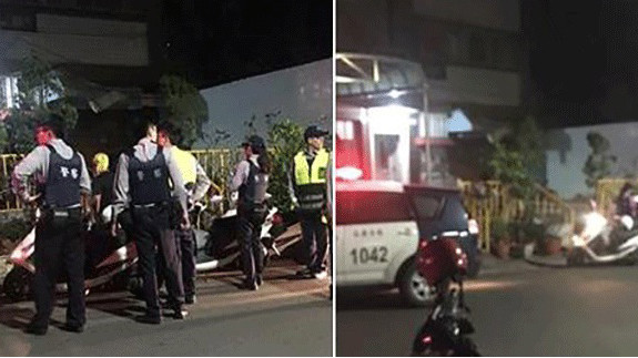 Cảnh sát có mặt tại hiện trường vụ án.