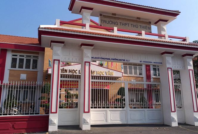 Trường THPT Thủ Thiêm, nơi xảy ra vụ việc.