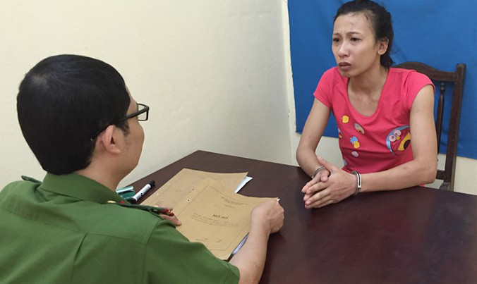 Hiền tại cơ quan công an. Ảnh: Công an Quảng Ninh.