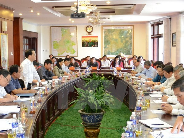 Đoàn công tác Ủy ban Kiểm tra Trung ương làm việc tại Đắk Nông. (Ảnh: Ngọc Minh/TTXVN)