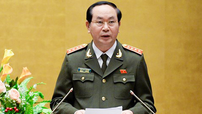 Đại tướng - Bộ trưởng Công an Trần Đại Quang là nhân sự duy nhất được Bộ Chính trị, Trung ương Đảng thống nhất giới thiệu để Quốc hội bầu làm Chủ tịch nước. Ảnh: Quochoi.vn.