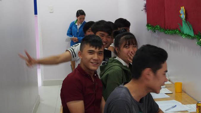 Thí sinh ở trọ tại Trung tâm Ngoại ngữ Nhật Anh.