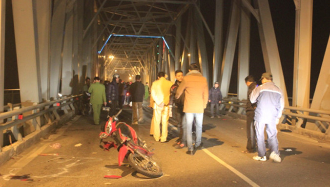 Hiện trường vụ tai nạn. 