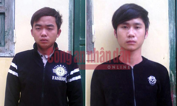 Lê Minh Hùng và Trịnh Thế Anh tại cơ quan Công an