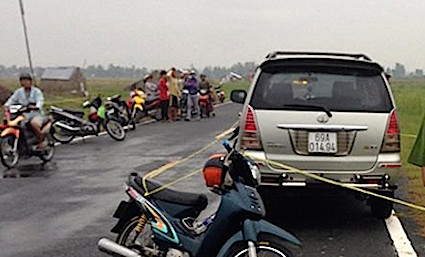 Chiếc ô tô do anh Hạp cầm lái