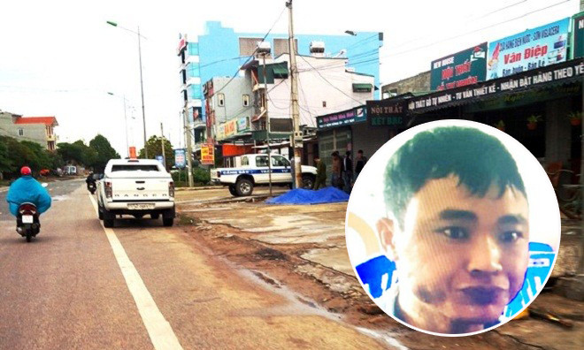 Hiện trường vụ án mạng (Cổng thông tin điện tử TP Móng Cái) và nghi phạm Nguyễn Tuấn Anh(Ảnh do người dân cung cấp)