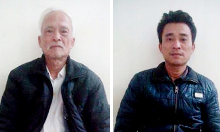 Dương Văn Đức và Dương Văn Đạo tại cơ quan Công an