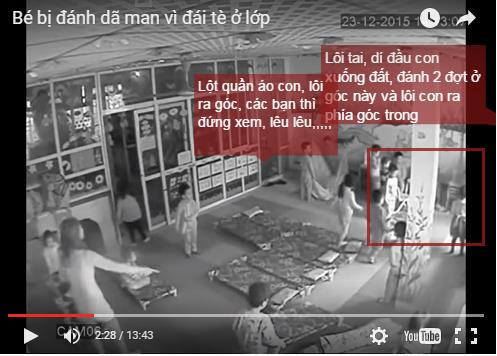 Góc khuất camera- nơi cô giáo lôi bé Đ vào để bạo hành