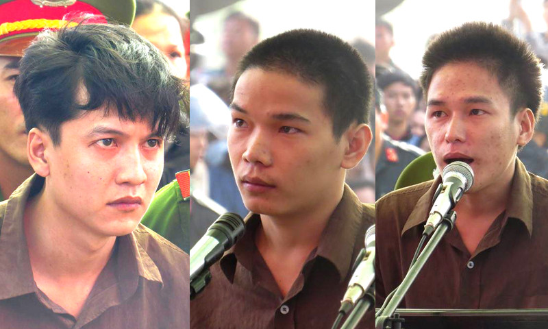 Các bị cáo Dương, Tiến và Thoại