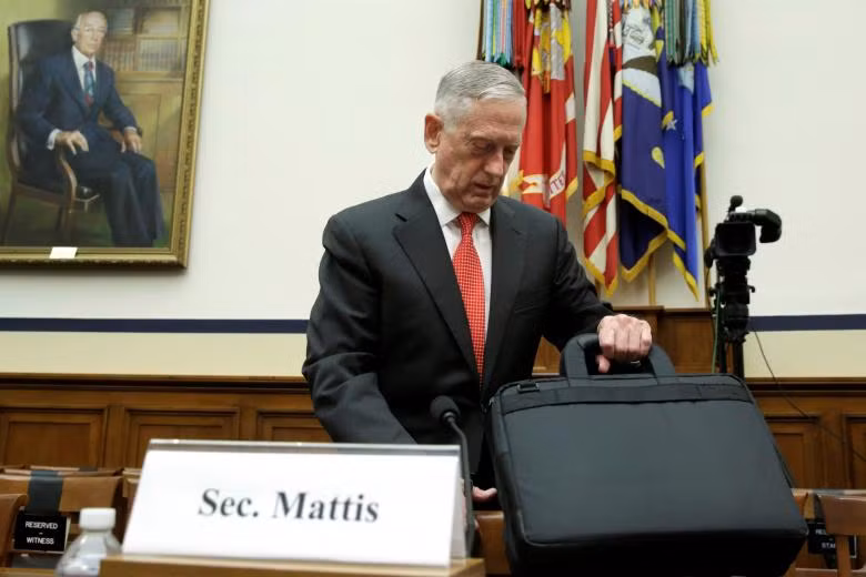 Bộ trưởng Quốc phòng Mỹ Jim Mattis tham gia phiên điều trần của Ủy ban Quân đội Hạ viện ngày 12/6. Ảnh: Reutes