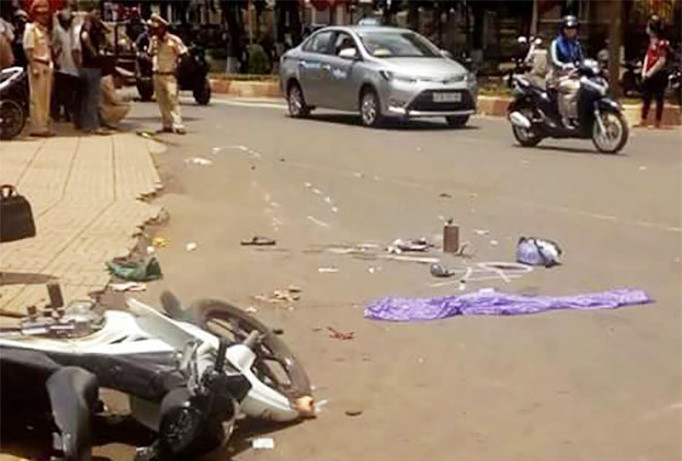 Hiện trường vụ tai nạn.