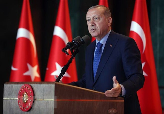 Tổng thống Thổ Nhĩ Kỳ Recep Tayyip Erdogan. (Nguồn: THX/TTXVN)