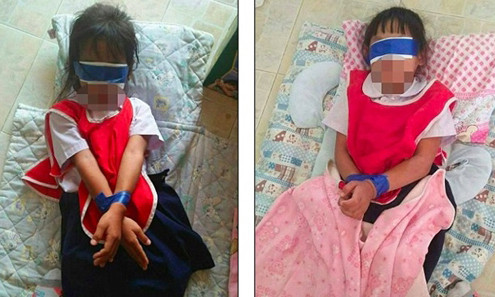 Hiệu trưởng trường cho rằng bịt mắt, trói tay học sinh là cách tốt để dạy trẻ tập trung.