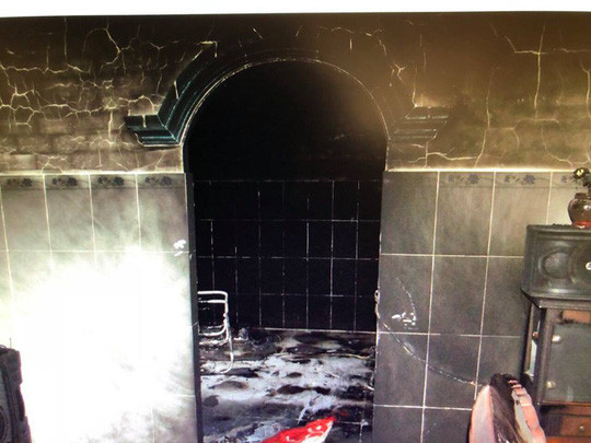 Hiện trường vụ cháy. Ảnh do công an cung cấp