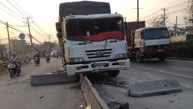 Hiện trường vụ tai nạn.