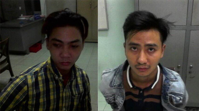 Đối tượng Hiếu và Hán tại cơ quan điều tra.