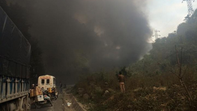 Hiện trường vụ tai nạn. Ảnh: CTV