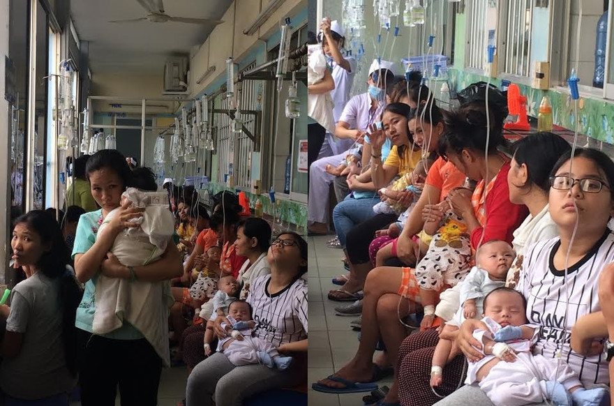 Ảnh chụp khoa hô hấp Bệnh viện Nhi đồng 1 chiều 8/10. Ảnh: Quốc Ngọc