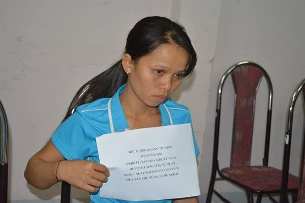 Đối tượng Quang Thị Mun tại cơ quan điều tra