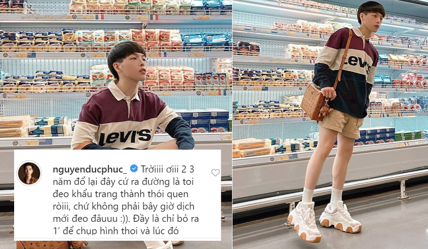 Liên tục bị fan 'tra hỏi' đi siêu thị không đeo khẩu trang, Đức Phúc nói gì?