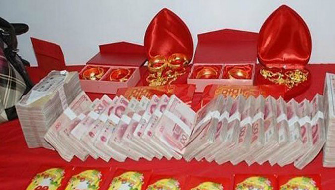 Cô dâu Trung Quốc ngày một tăng giá theo sự phát triển kinh tế và mất cân bằng giới tính. Ảnh minh họa: Weibo