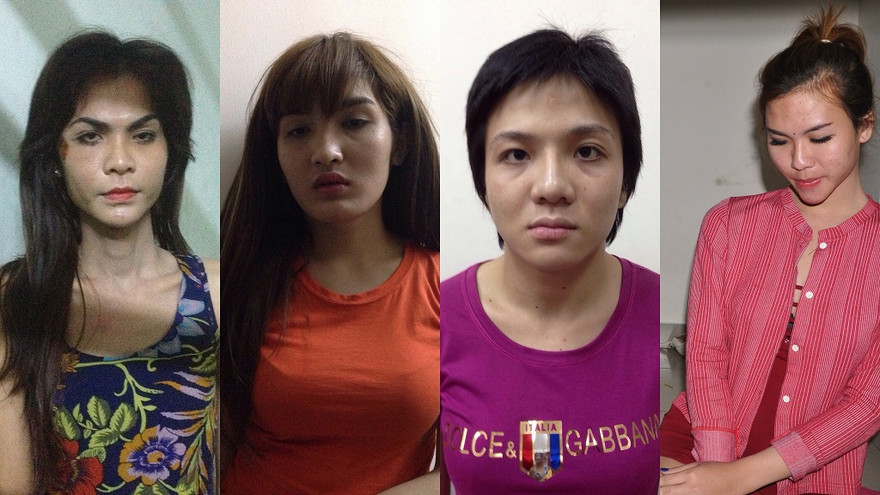 Những đối tượng chuyển giới và ăn mặc, trang điểm giả gái để thực hiện hành vi phạm pháp bị công an bắt giữ.