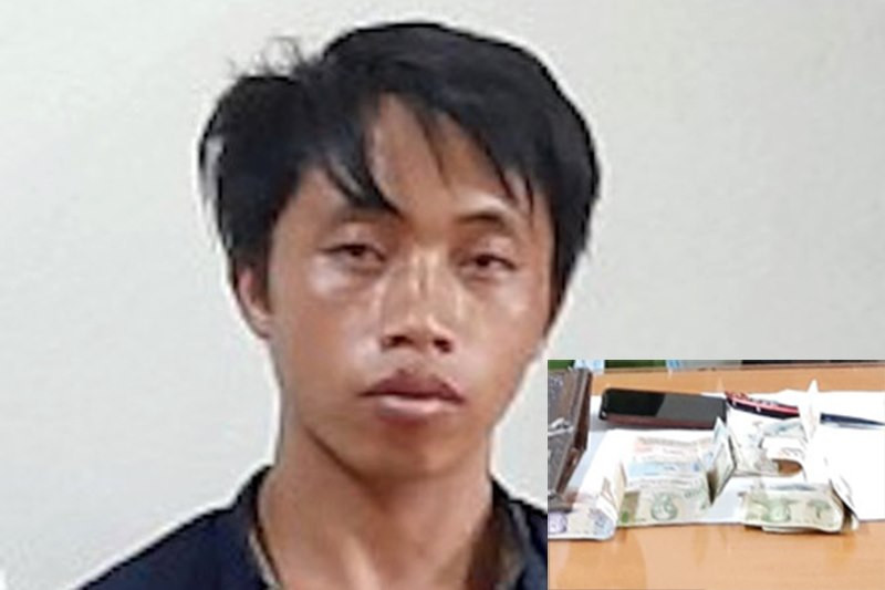 Nghi phạm sát hại vợ cùng tang vật thu giữ. Ảnh: Công an Lào Cai.