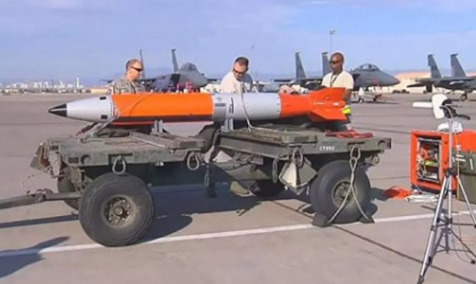 Hình ảnh bom hạt nhân thông minh B61-12 của Mỹ. Ảnh: SCMP.
