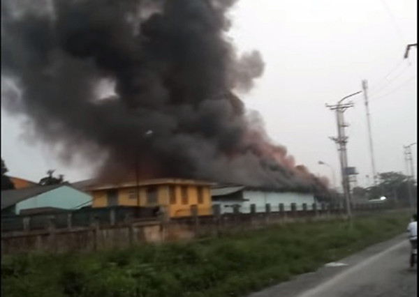 Hiện trường vụ cháy. Ảnh cắt từ video