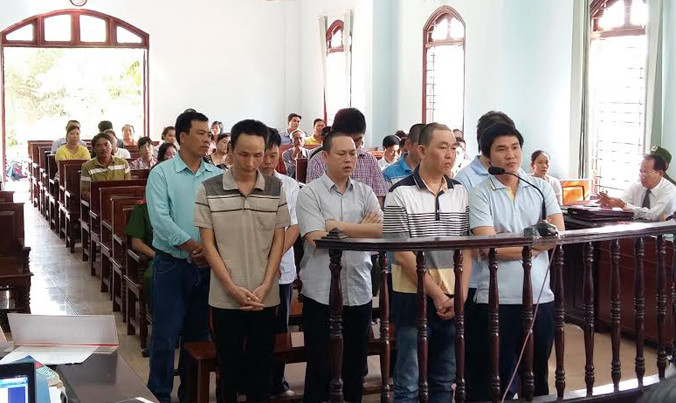 Các bị cáo tại phiên tòa (Ảnh: Kim Hà)