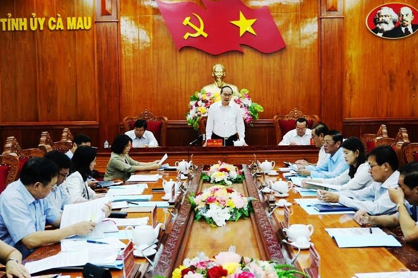 Ông Nguyễn Thiện Nhân triển khai công tác kiểm tra với BTV Tỉnh ủy Cà Mau