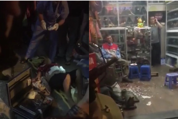 Hiện trường vụ việc. Ảnh cắt từ video.