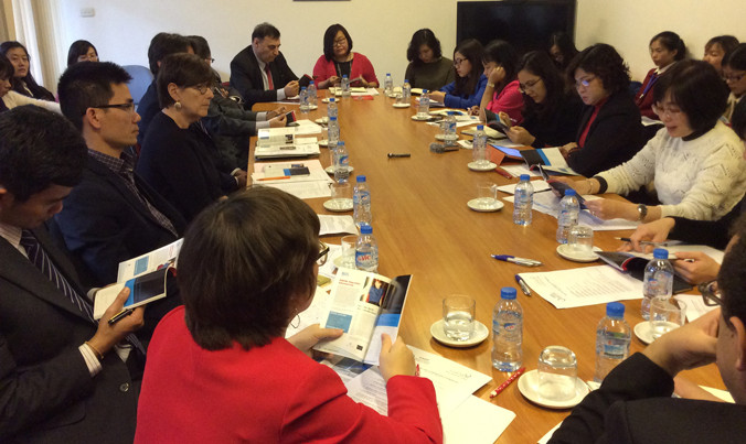 Một số Đại sứ thuộc Cộng đồng Pháp ngữ tại buổi họp báo.