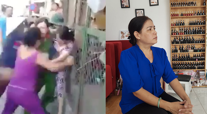 Bà Liễu tố bị Trưởng Công an phường An Cư ngăn cản, đánh khi mua cá.