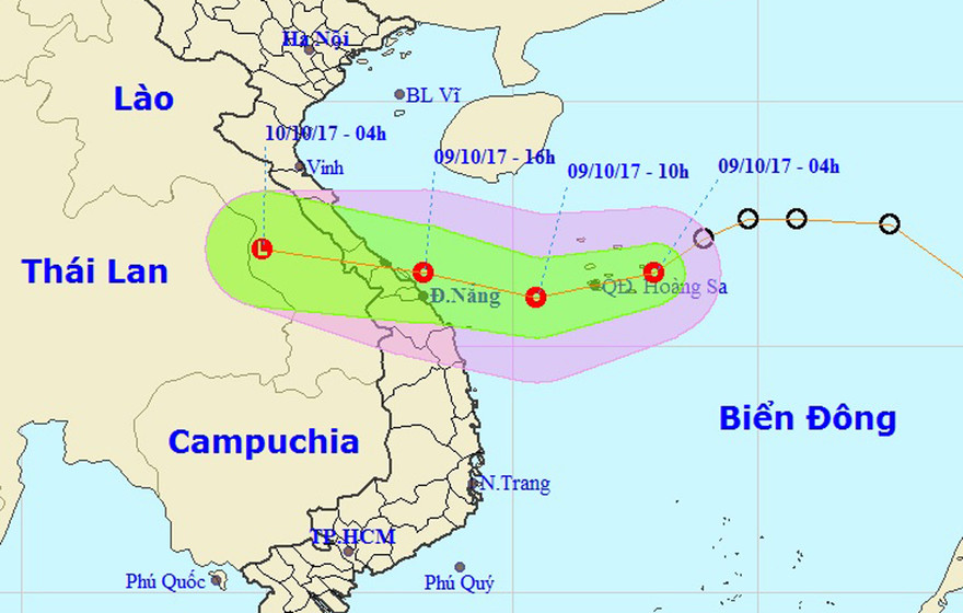 Chiều tối nay áp thấp nhiệt đới đổ bộ, miền Trung mưa to