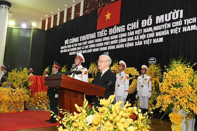 Tổng Bí thư Nguyễn Phú Trọng đọc lời điếu.